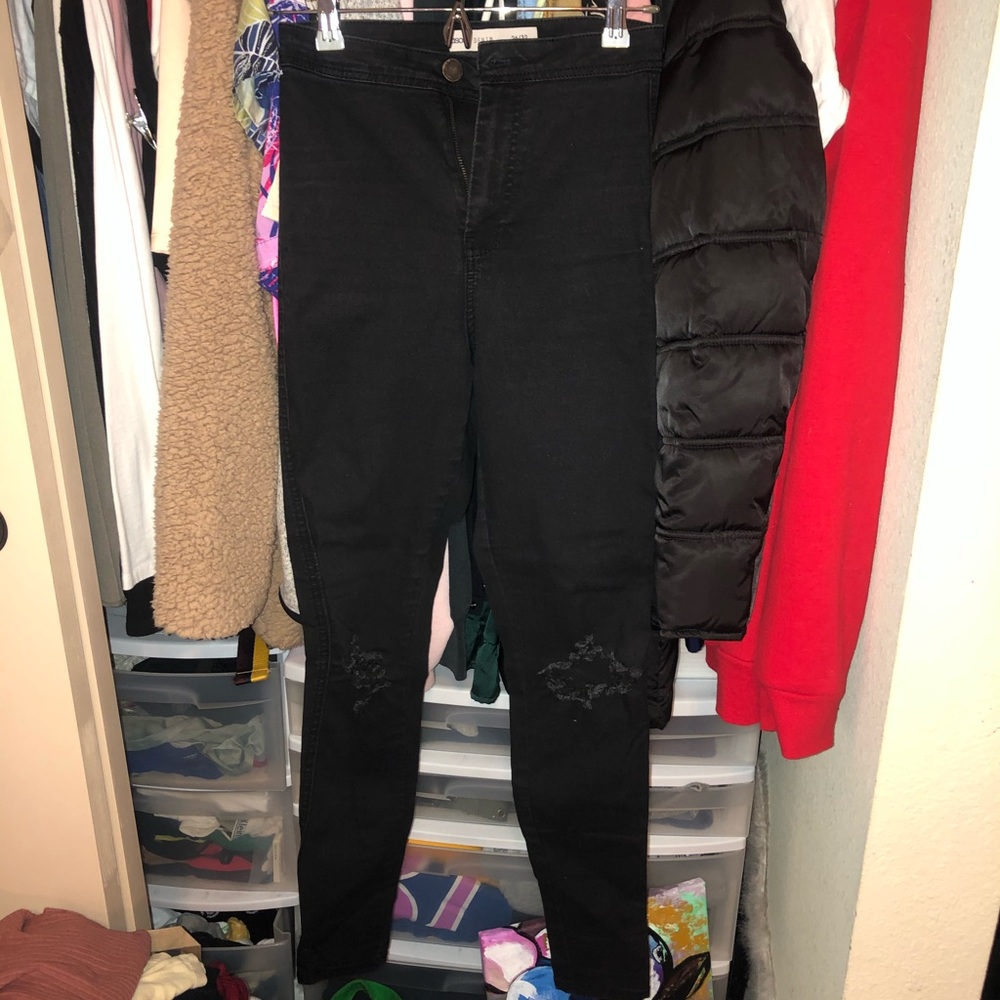 ASOS high waisted knee-rip jeans